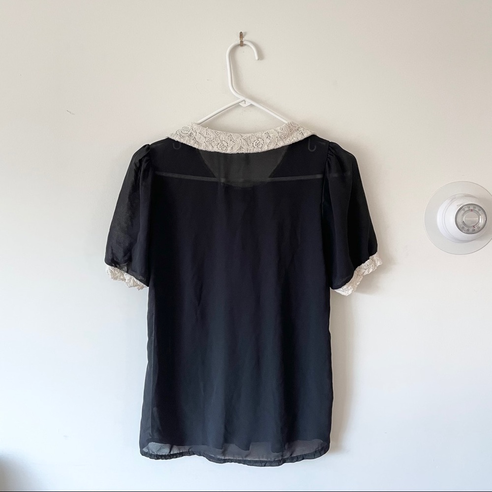 🛍3/$20 Statement Collar Waffle Blouse - Picture 7 of 8